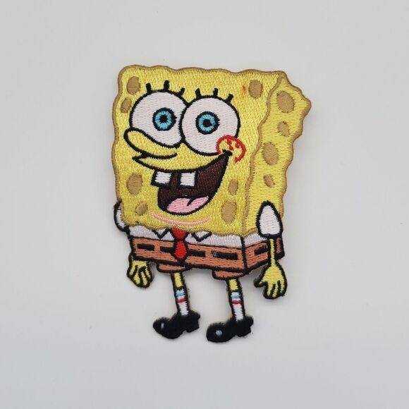 New Vintage Y2K Spongebob Squarepants Iron On Embroidered Patch Nickelodeon - Picture 1 of 4